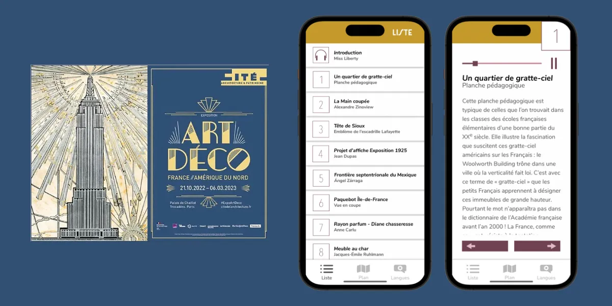 Audio guide application Art Deco, Cité de l'Architecture et du Patrimoine, 2022