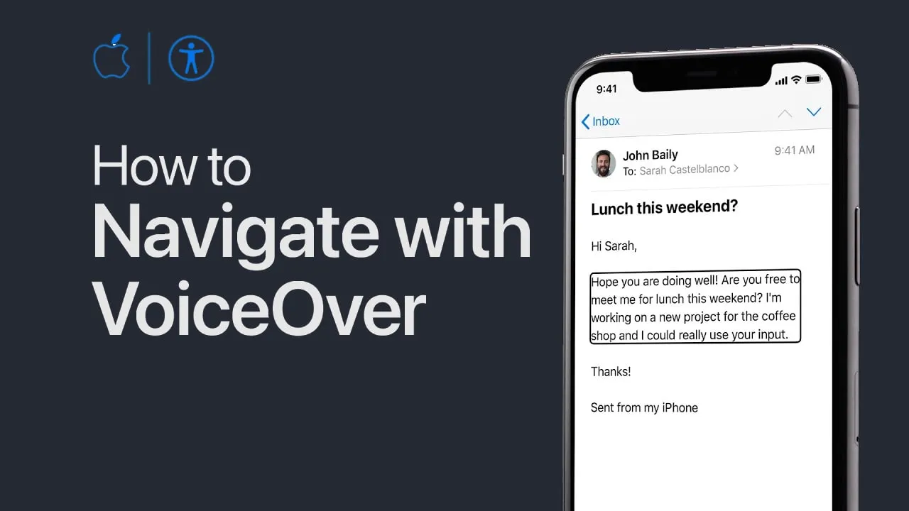 VoiceOver is available for every iOS device