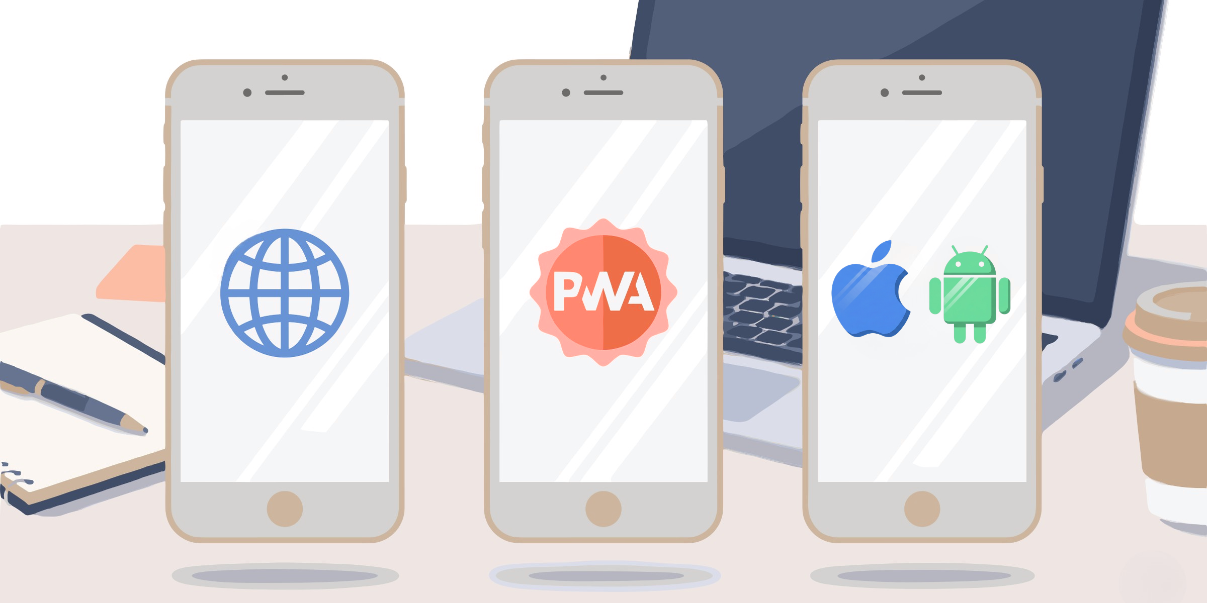 Native App vs Web App vs PWA -a practical decision framework for choosing the right format for your project.