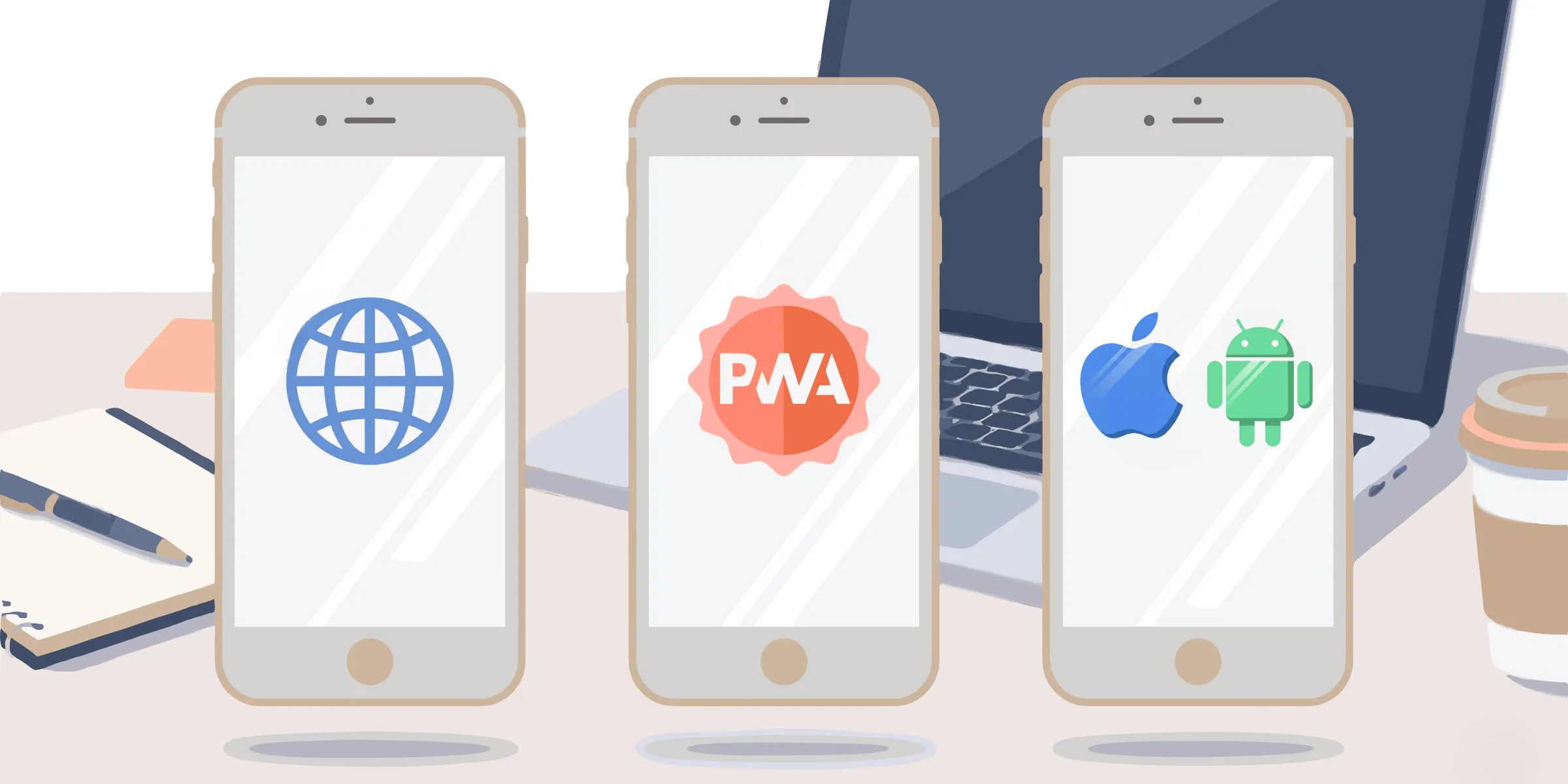 Application native, web app ou PWA -un cadre de décision pratique pour choisir le bon format pour votre projet.