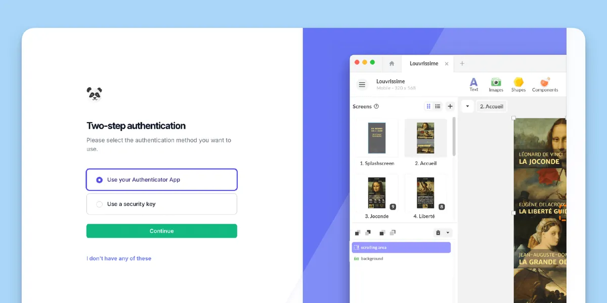 Discover the new features of PandaSuite: enhanced security for your account with two-factor authentication and session management.
