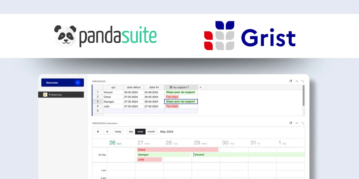 Turn your GRIST data into interactive apps with PandaSuite. Secure, sovereign, no-code solution for local authorities and public institutions.