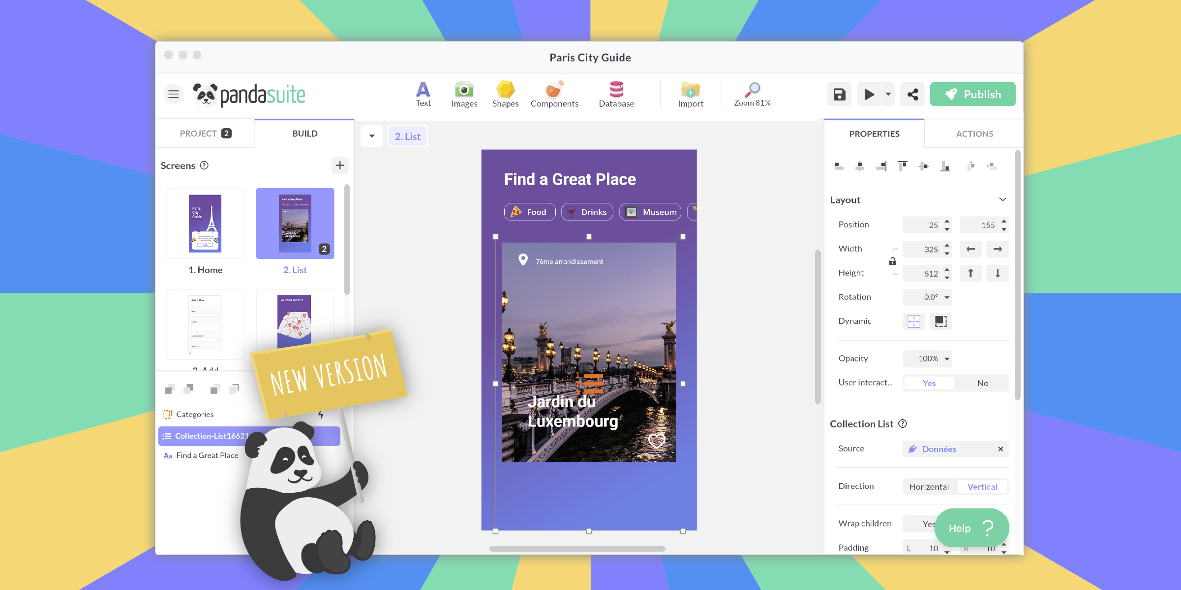 Discover the power of data and create an even more dynamic, powerful and connected application with the new version of PandaSuite Studio. This is our biggest update ever since we launched in 2015.