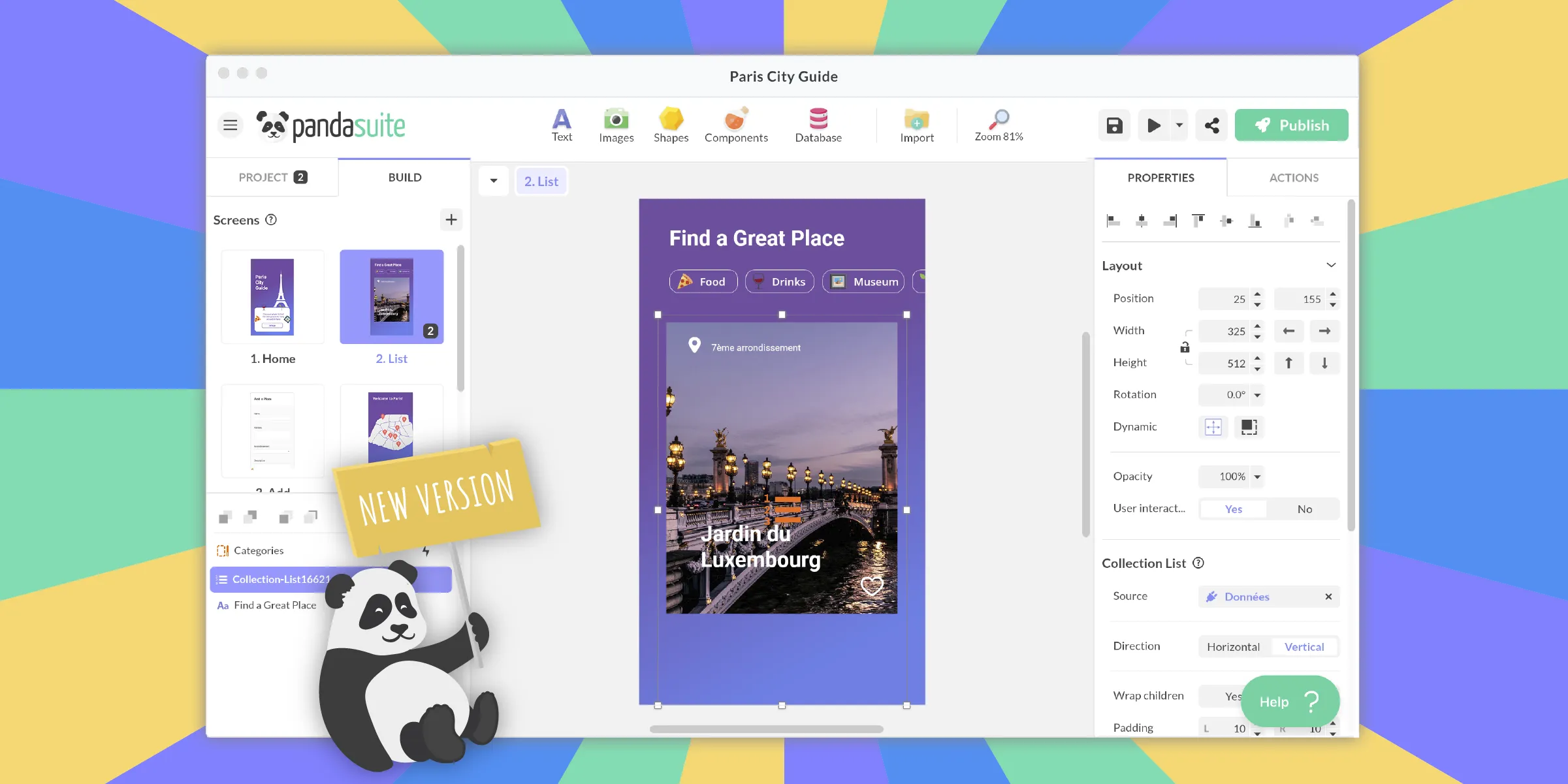 Discover the power of data and create an even more dynamic, powerful and connected application with the new version of PandaSuite Studio. This is our biggest update ever since we launched in 2015.