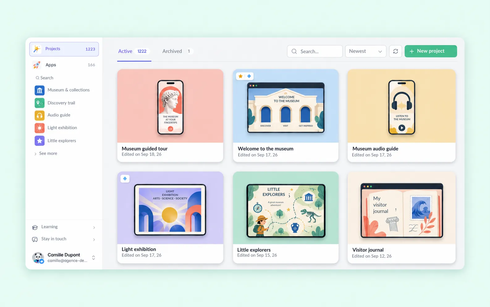 The new PandaSuite dashboard