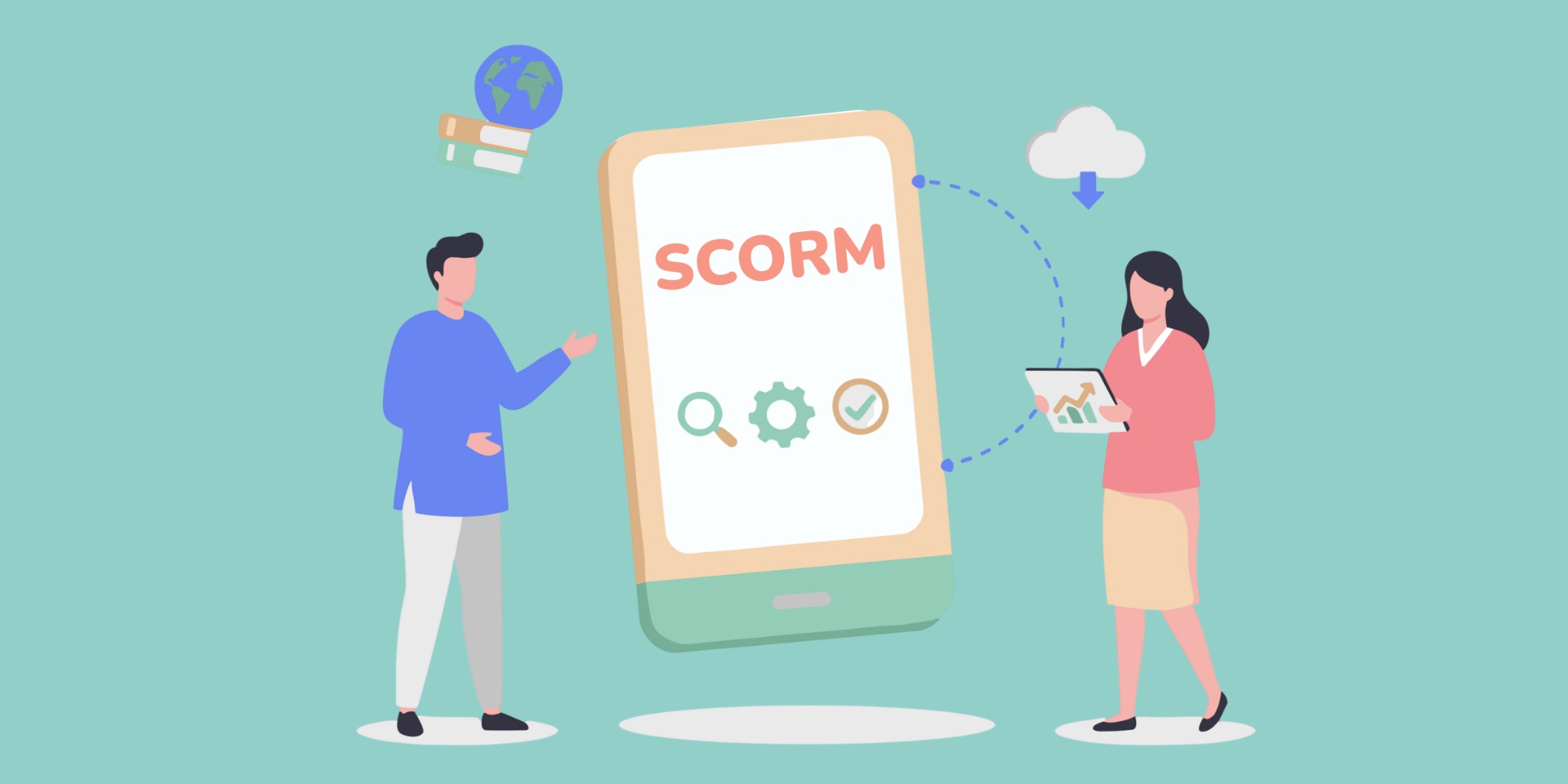What is SCORM - illustration showing communication between an e-learning module and an LMS