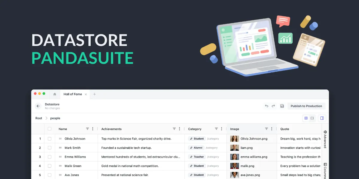 New PandaSuite Datastore