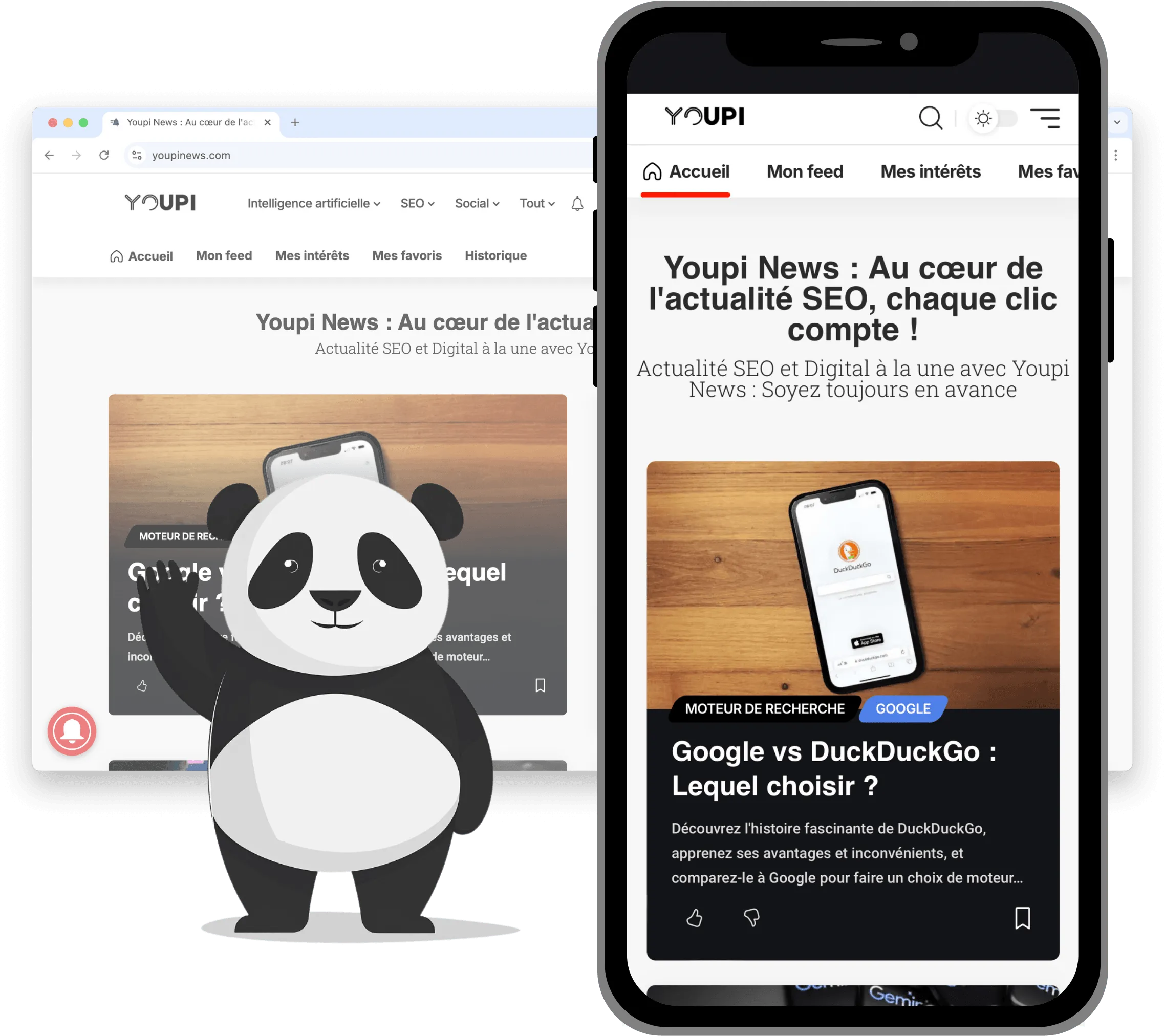 Illustration der Website zur App mit PandaSuite