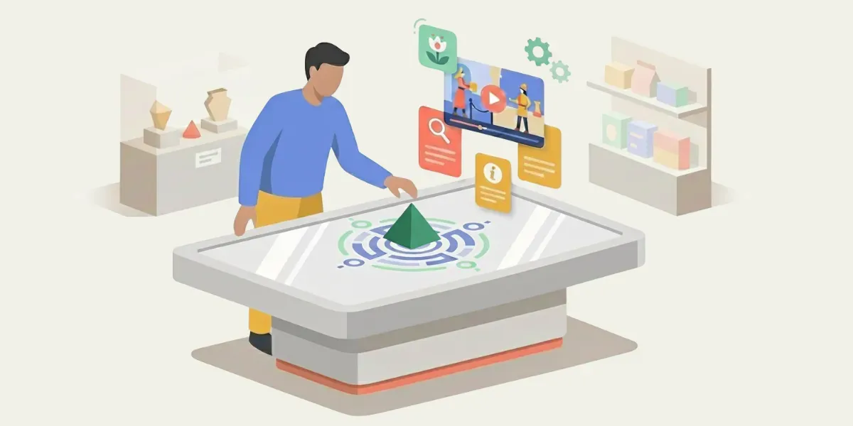 Tangible object recognition (TUIO) on a multitouch table