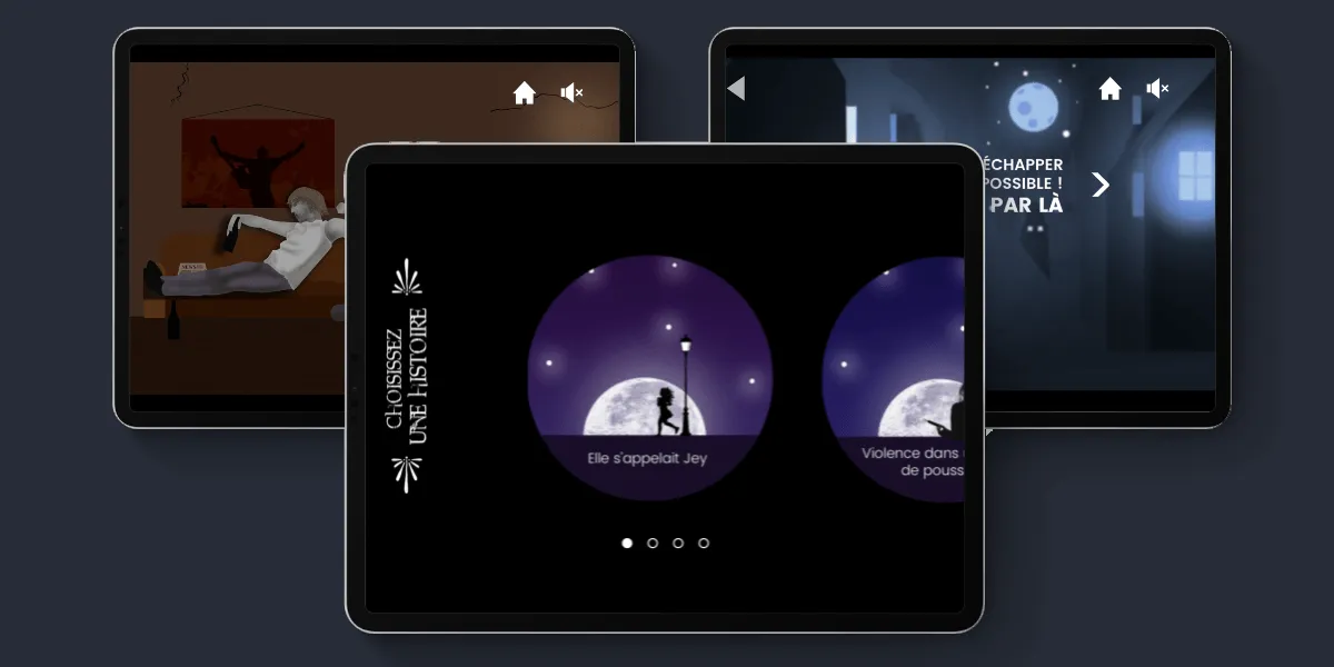 Student project Tours de sang - Interactive application created with PandaSuite